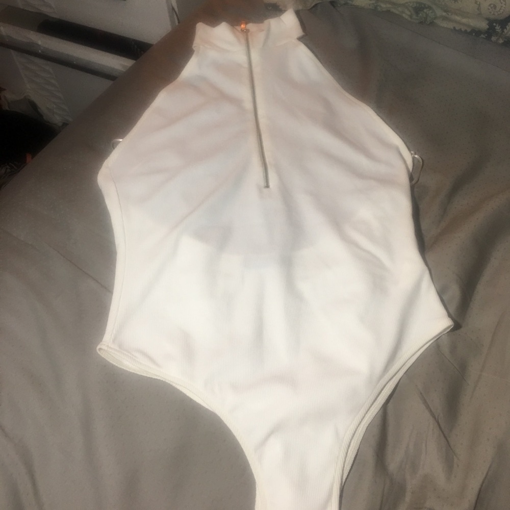White backless bodysuit